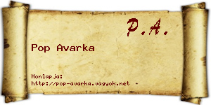 Pop Avarka névjegykártya